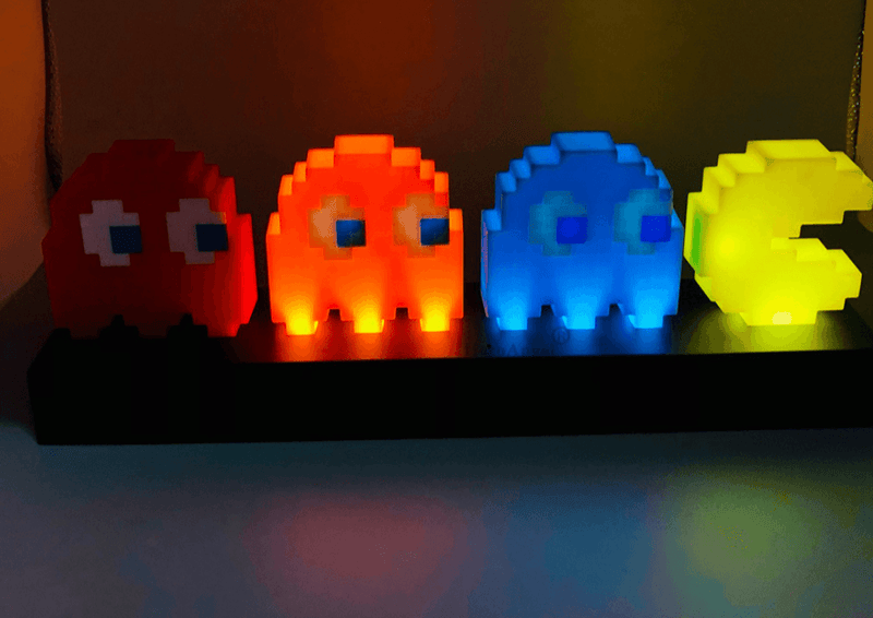 Luminária 3D Pac Man - Decoração Retrô e Divertida - Segue o Som - TEC EXPERT
